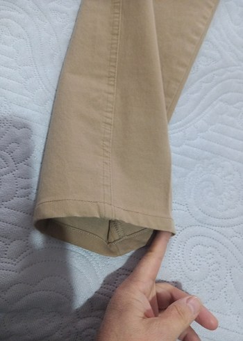 Bej Kadın Keten Kumaş Pantolon - Görsel 5