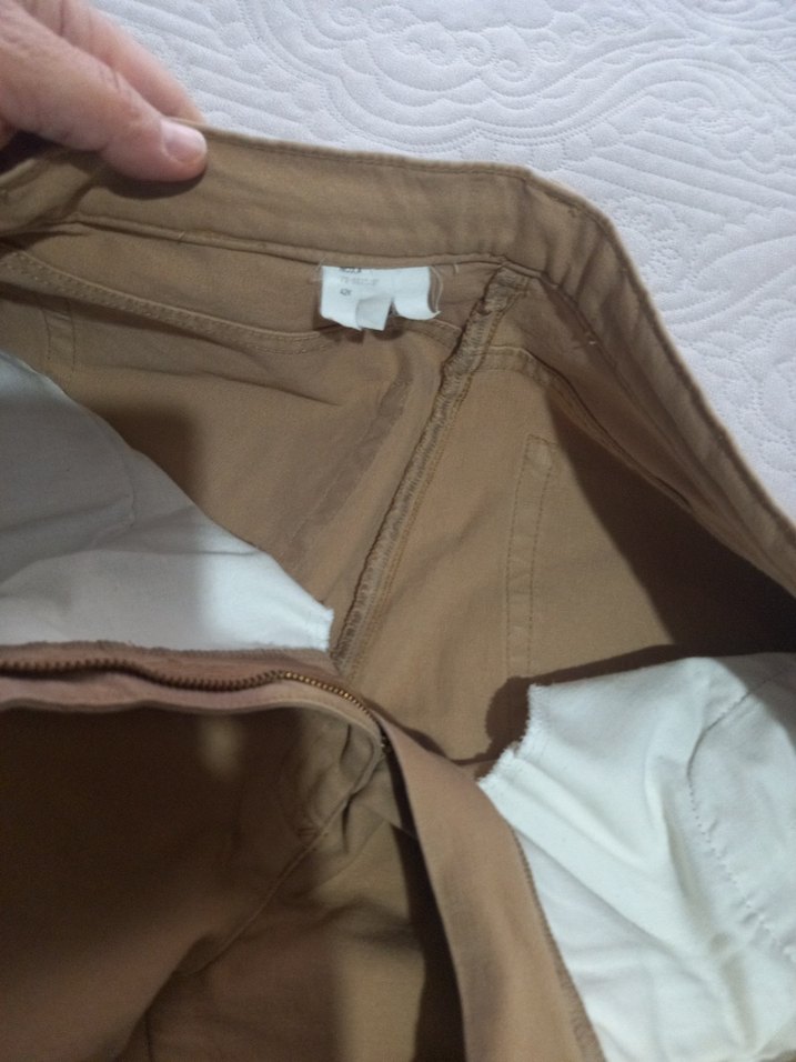 Bej Kadın Keten Kumaş Pantolon - Görsel 4