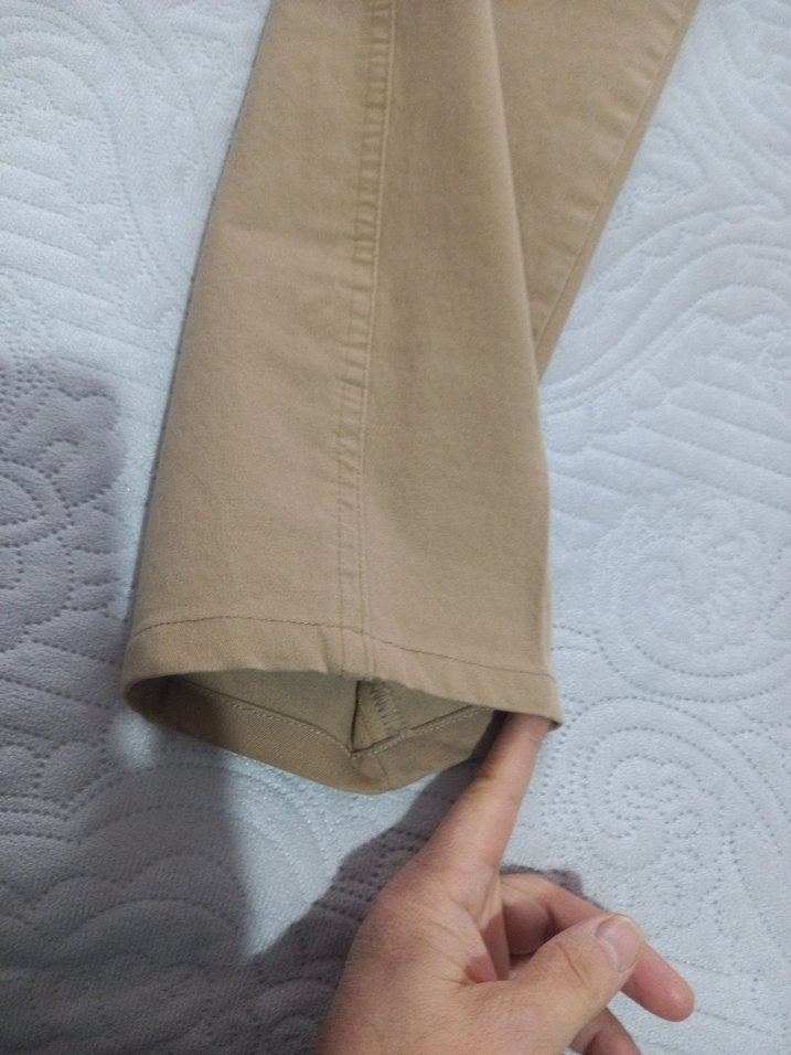 Bej Kadın Keten Kumaş Pantolon - Görsel 5