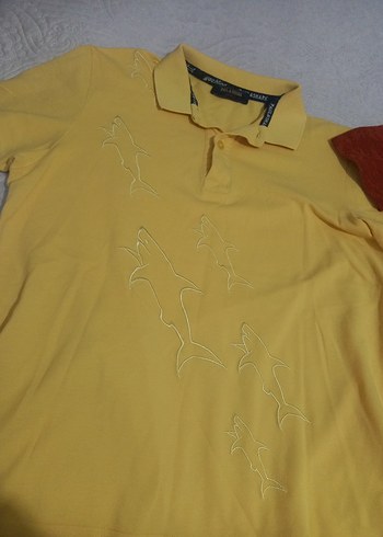 Sarı Kısa Kollu Polo Tişört - Görsel 5