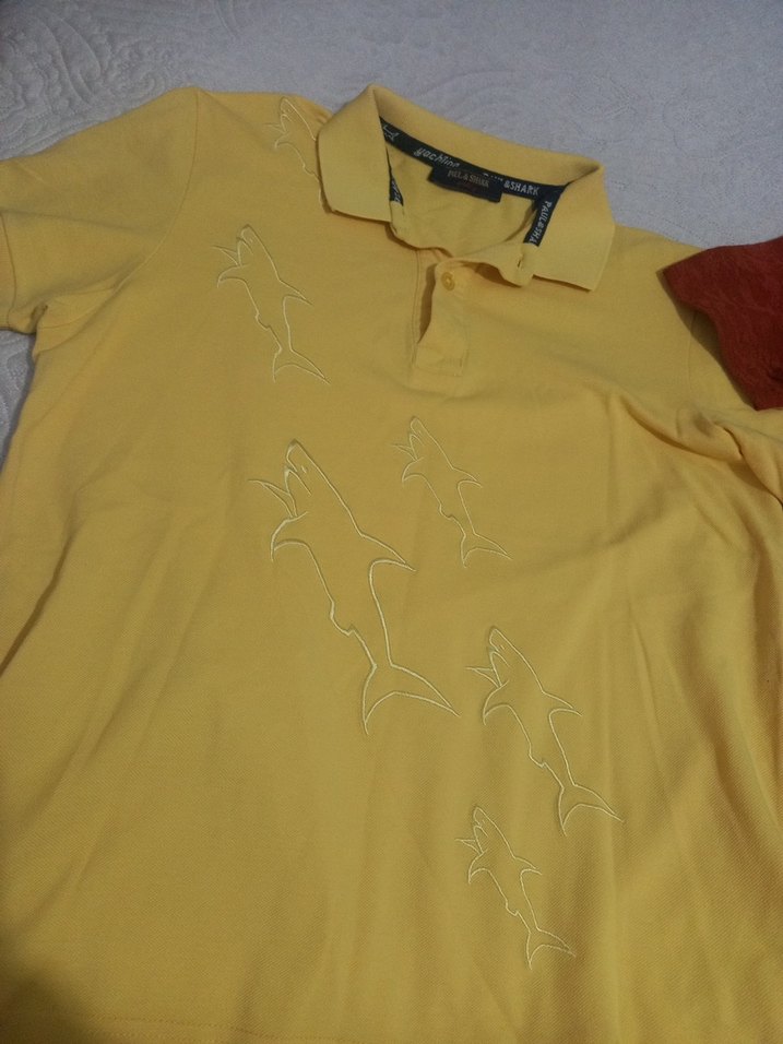 Sarı Kısa Kollu Polo Tişört - Görsel 5