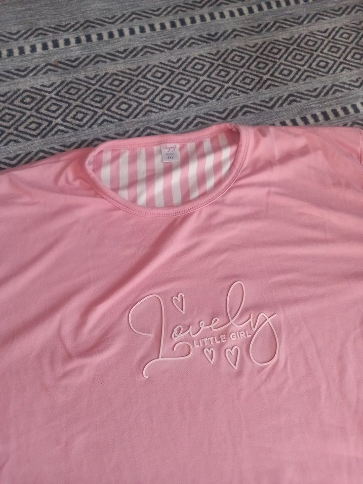 Pembe Kısa Kollu Rahat Pijama Takımı - Görsel 5