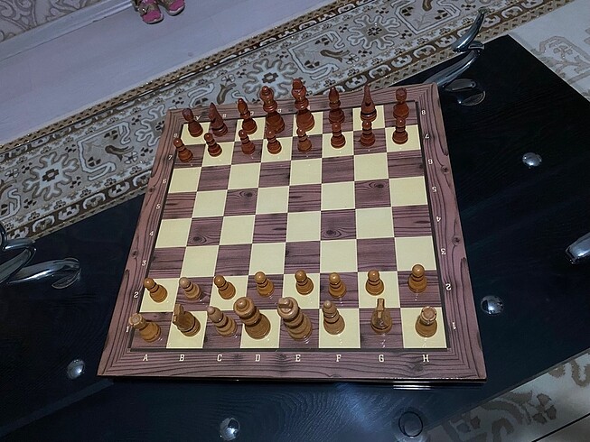  Beden kahverengi Renk Tahta satranç seti