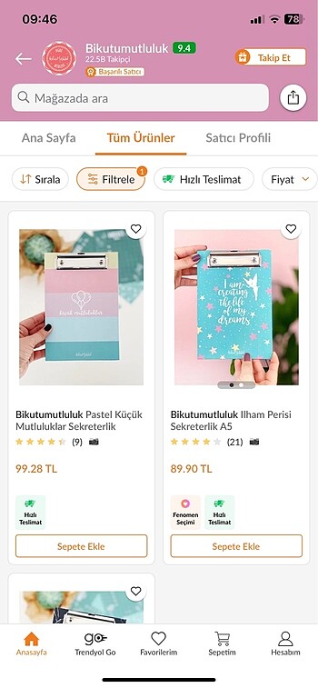 Mini renkli sekreterlik