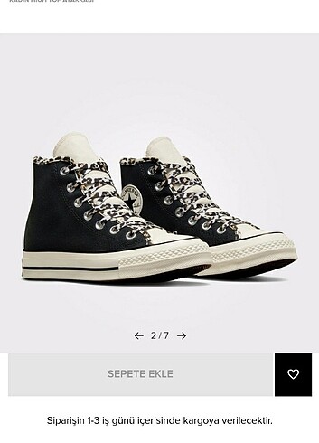 39 Beden siyah Renk CONVERSE CHUCK TYLOR LEOPARF