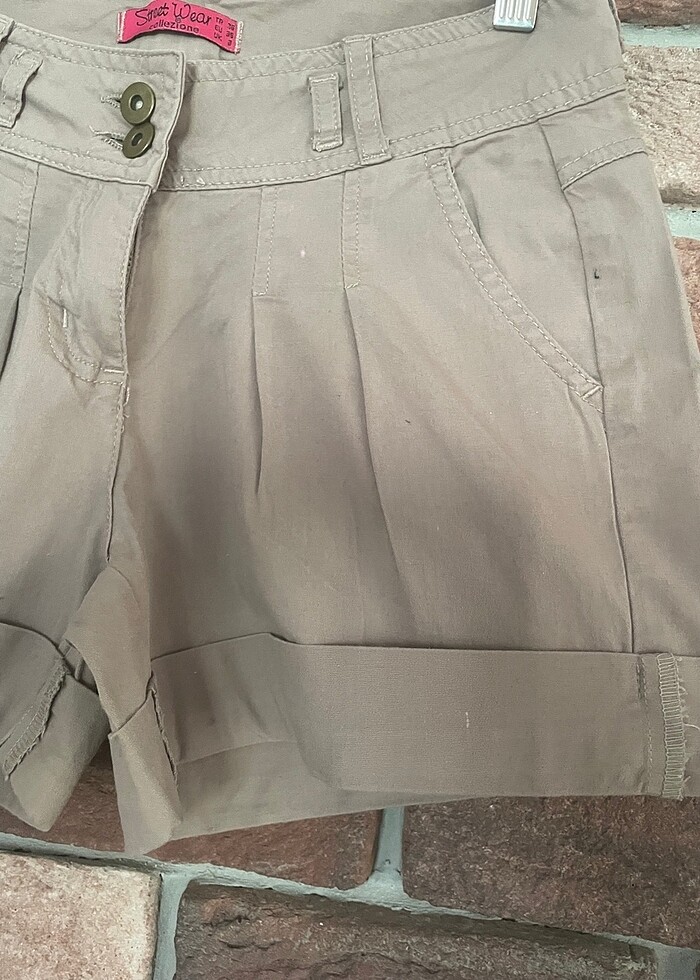 Açık kahve şort - Görsel 5