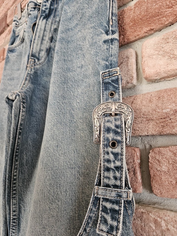 Zara aksesuarlı kot pantolon - Görsel 5