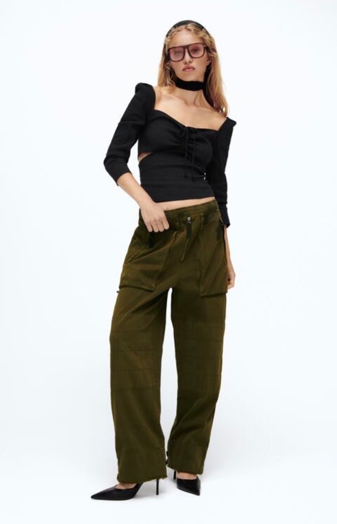 Zara ayarlanabilir paça kargo pantolon - Görsel 2