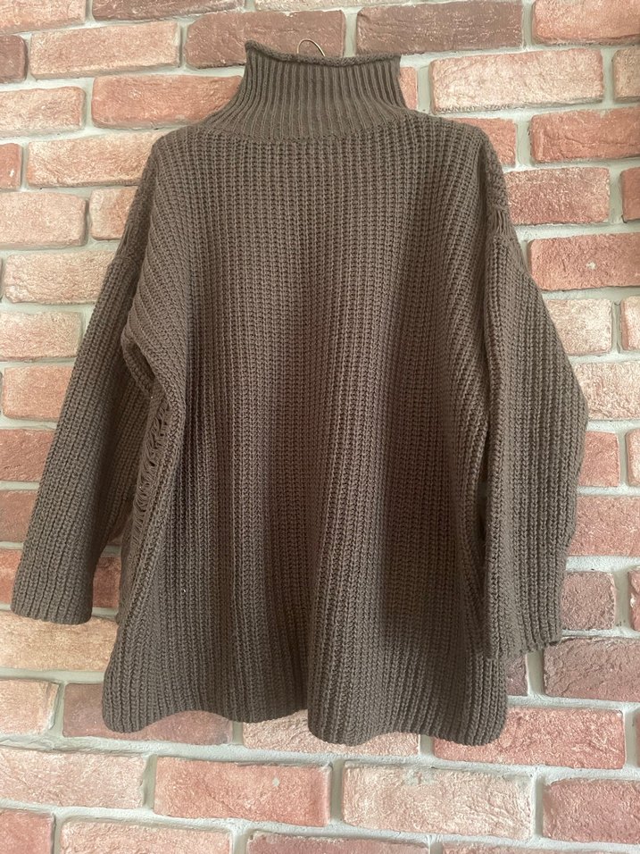 Kadın Haki Balıkçı Yaka Örgü Kazak - Görsel 3