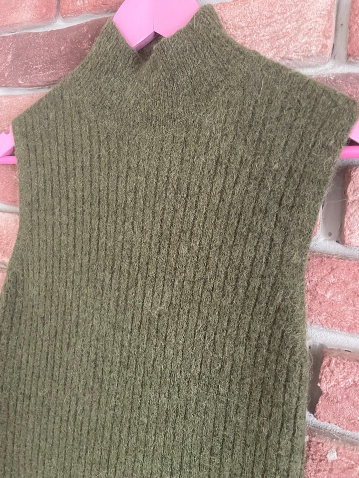 Kemerli Haki Kadın Uzun Elbise - Görsel 3