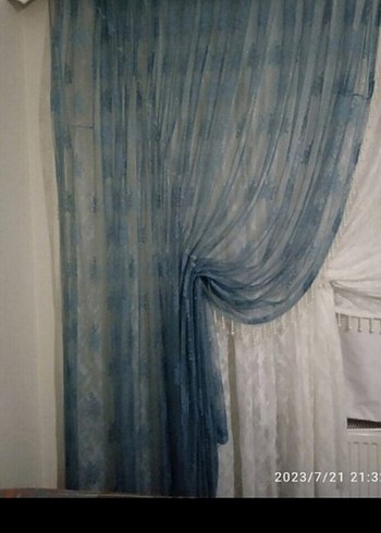 Bohem Mavi Batik Desenli Perde - Görsel 4