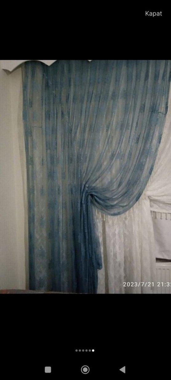 Bohem Mavi Batik Desenli Perde - Görsel 4