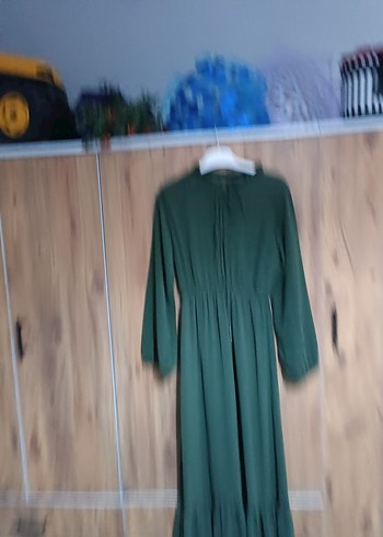 Kadın Haki Uzun Kollu Salaş Elbise - Görsel 4