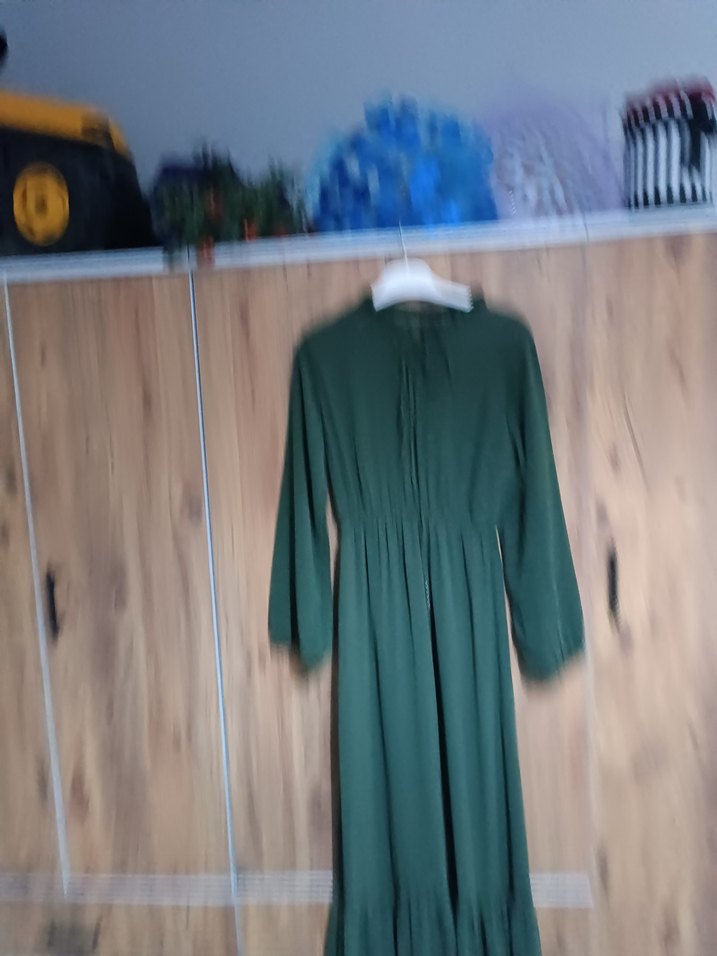 Kadın Haki Uzun Kollu Salaş Elbise - Görsel 4