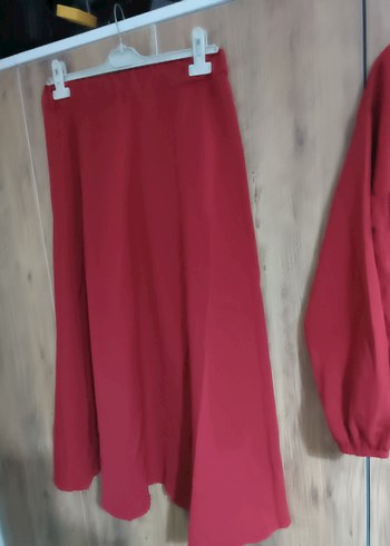 Bordo Uzun Kollu Kadın Uzun Elbise - Görsel 5