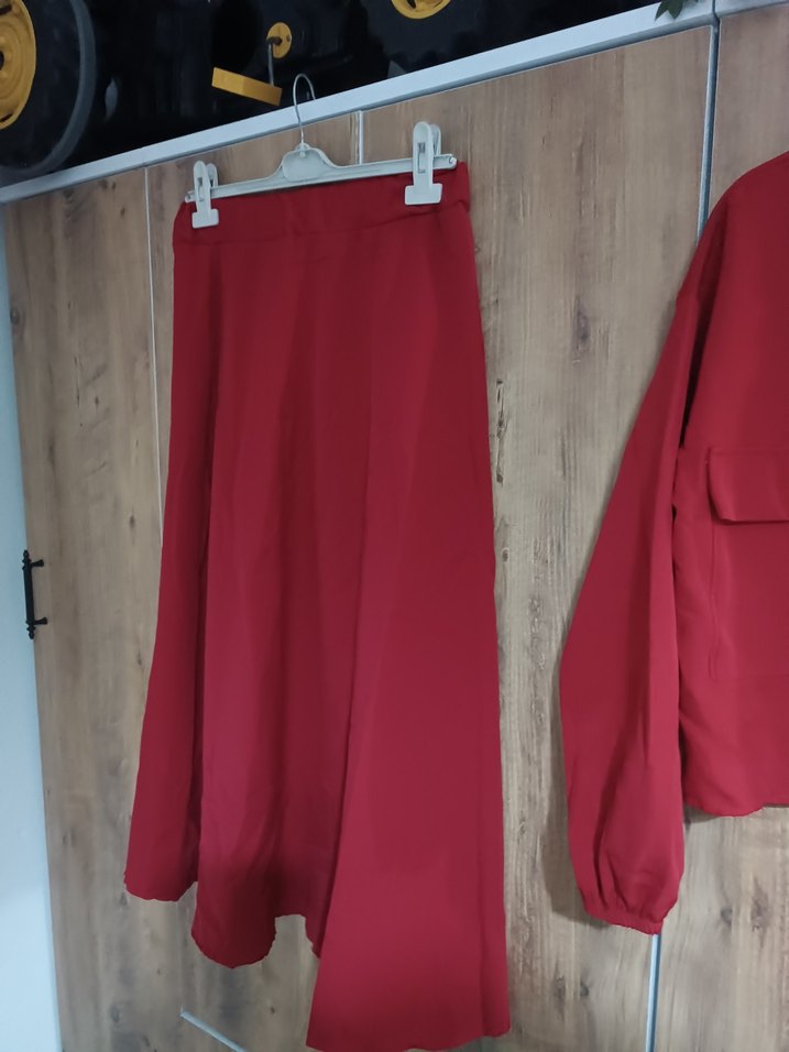 Bordo Uzun Kollu Kadın Uzun Elbise - Görsel 3