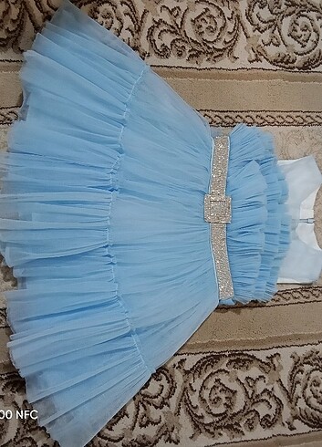 12-18 Ay Beden mavi Renk Bebek elbisesi