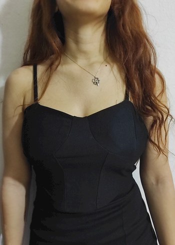 Sarı Mini Straplez Büstiyer Düğmeli - Görsel 4