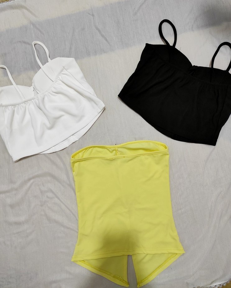 Sarı Mini Straplez Büstiyer Düğmeli - Görsel 2