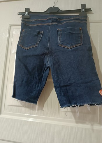 Düğmeli Mavi Mini Kot Şort - Görsel 8