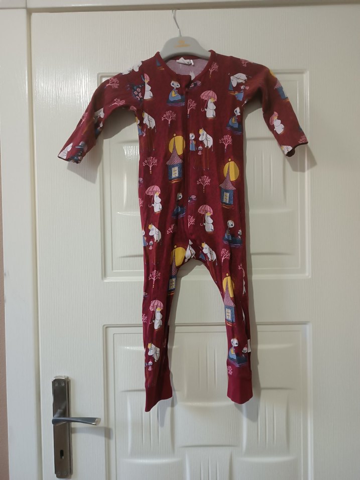 Bordo Kız Bebek Düğmeli Tulum - Görsel 2