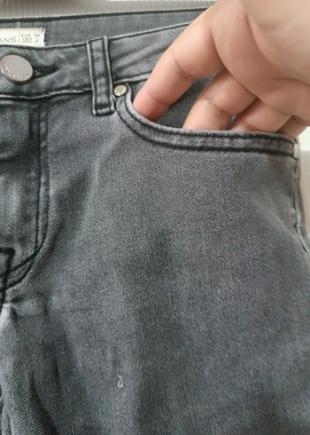 Gri Fermuarlı Kadın Denim Pantolon - Görsel 8