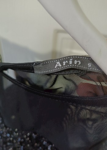 Siyah Uzun Kollu V Yaka Pul Payetli Midi Elbise - Görsel 8