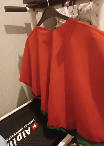 Düğmeli Kırmızı el yapımı karpuz model panco - Görsel 2