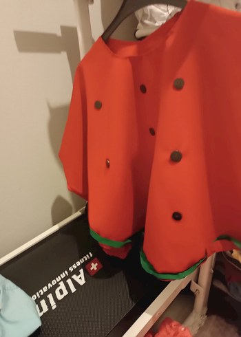 Düğmeli Kırmızı el yapımı karpuz model panco - Görsel 7