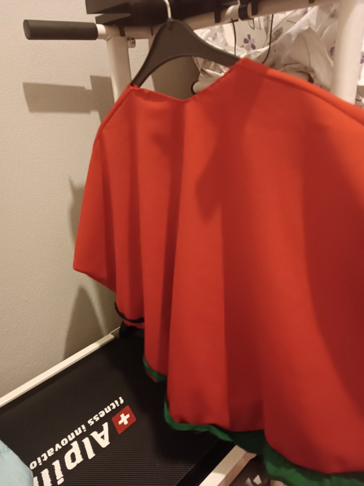 Düğmeli Kırmızı el yapımı karpuz model panco - Görsel 2