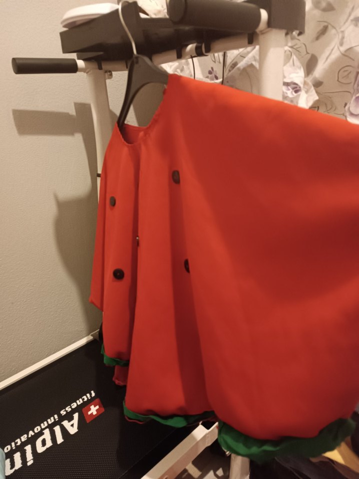 Düğmeli Kırmızı el yapımı karpuz model panco - Görsel 3