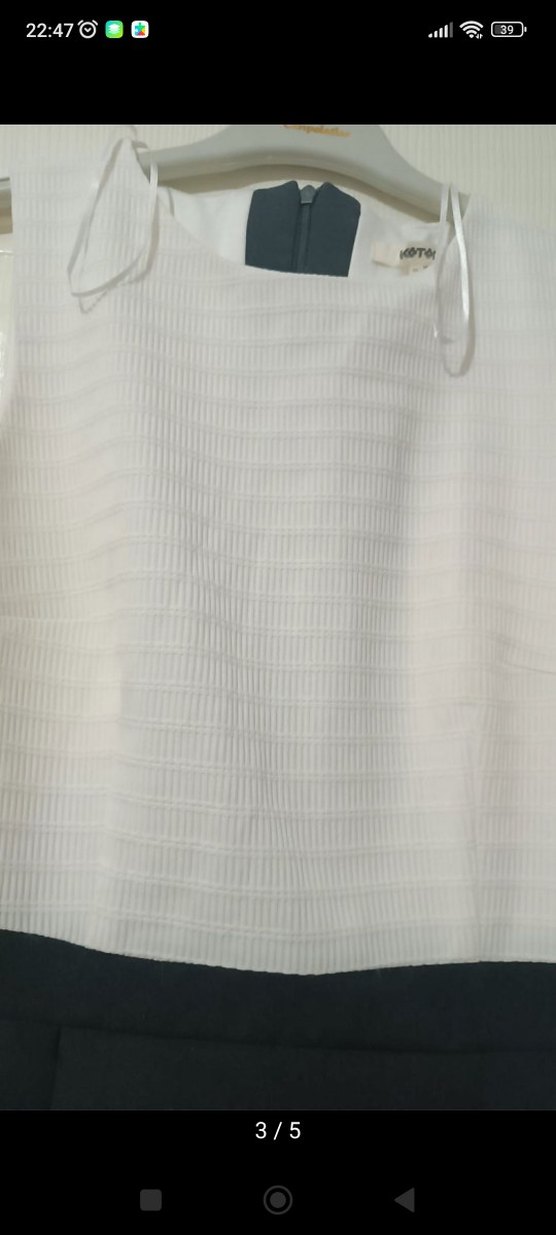 Siyah Beyaz Kemerli Midi Kalem Elbise - Görsel 4