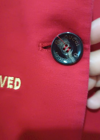 Gucci marka.Nakış İşlemeli Kırmızı Blazer Ceket - Görsel 12