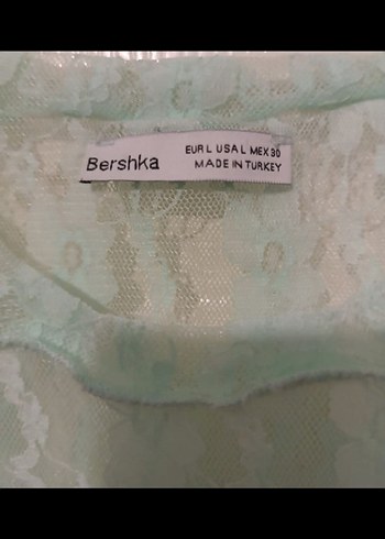 Bershka Dantel Detaylı Yeşil Kolsuz Bluz - Görsel 5