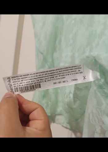 Bershka Dantel Detaylı Yeşil Kolsuz Bluz - Görsel 4