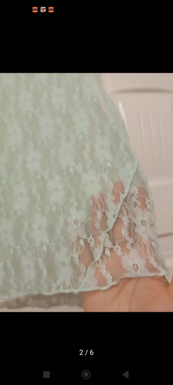 Bershka Dantel Detaylı Yeşil Kolsuz Bluz - Görsel 2