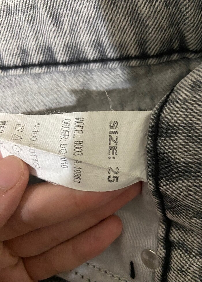 gri kot şort - Görsel 2