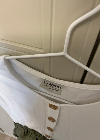 Düğmeli Kısa Kollu Pamuklu Kız Elbise - Görsel 2