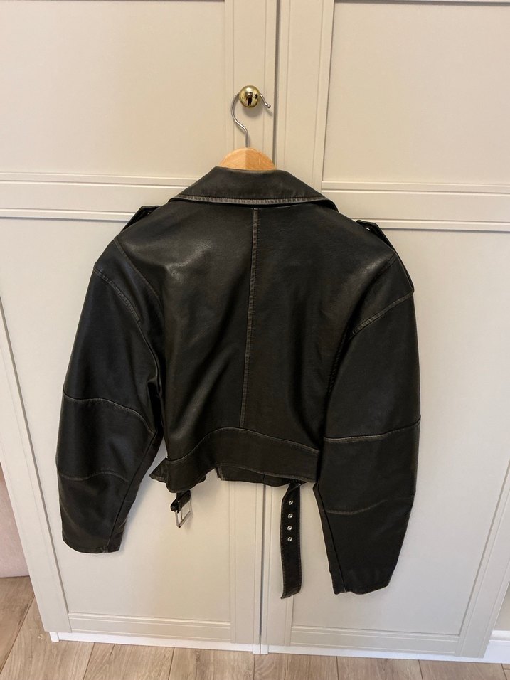 Pull bear Deri Biker Ceket - Görsel 4