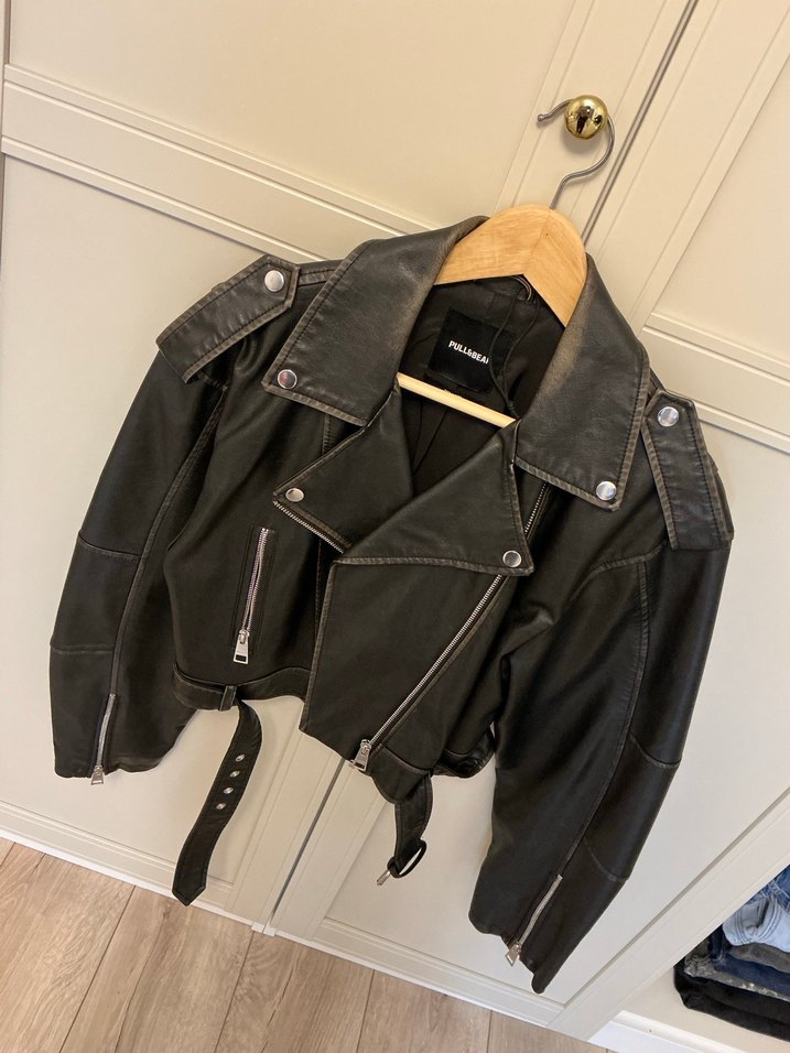 Pull bear Deri Biker Ceket - Görsel 3