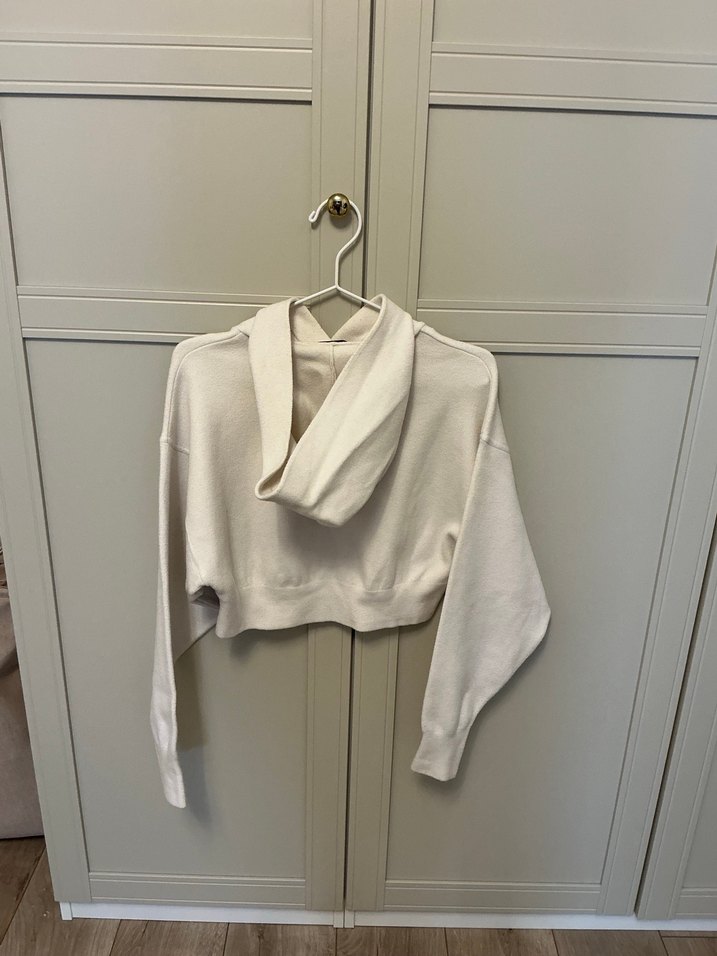 Zara Kapüşonlu triko Sweat - Görsel 5