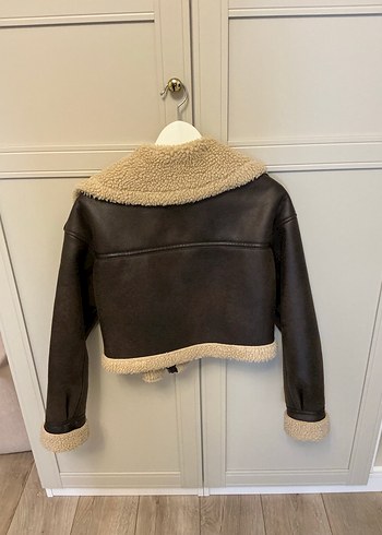 Stradivarius Kürklü biker mont - Görsel 5