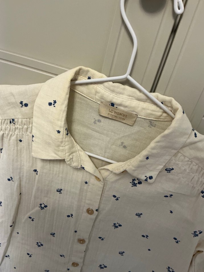 Kız Çocuk Uzun Kollu müslin kumaş Gömlek - Görsel 4