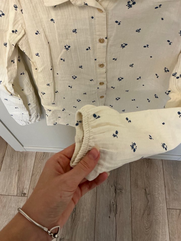 Kız Çocuk Uzun Kollu müslin kumaş Gömlek - Görsel 3