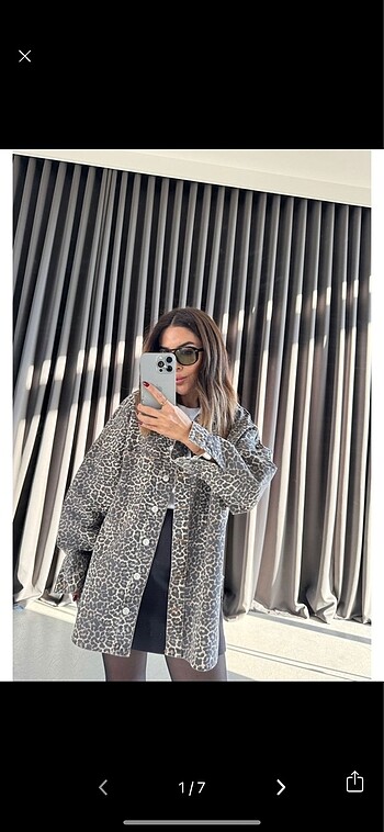 Leopar Desen Gömlek Ceket