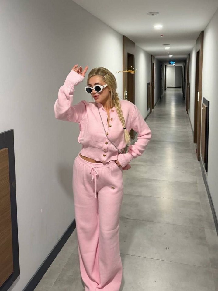 Pembe Rahat Kesim Kadın Eşofman Takımı - Görsel 2