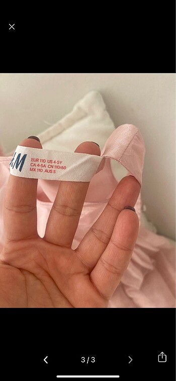 5 Yaş Beden H&m 4-5 yaş pembe tüllü elbise