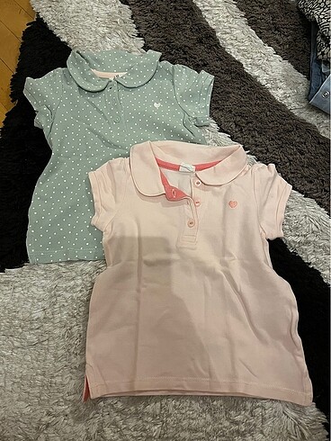 6-9 ay kız bebek 2li tshirt