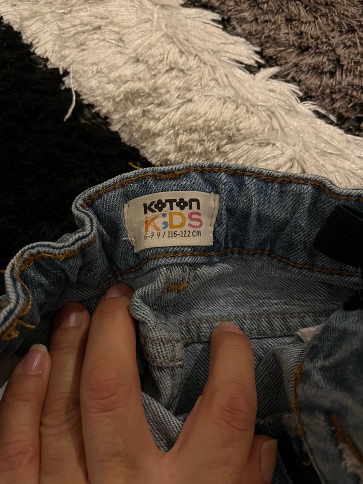 Bol Kesim cepli çocuk Kot Pantolon koton 6-7 yaş - Görsel 3