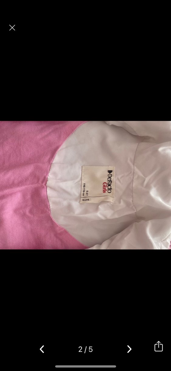 Kız Çocuk Pembe Fermuarlı şişme Yelek 5-6 yaş - Görsel 2